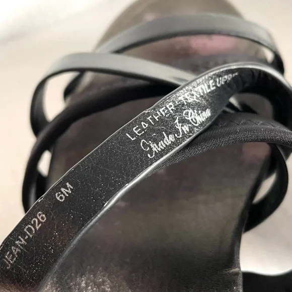 Donald Pliner Strappy Wedge Black Sandals - Picture 6 of 7